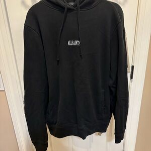 Men all saints hooded black sweatshirt